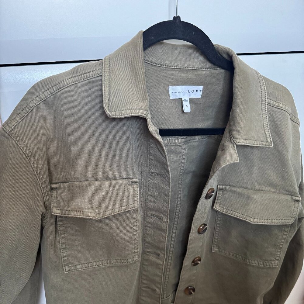 LOFT Olive Green Utility Jacket - Small - Picture 2 of 4